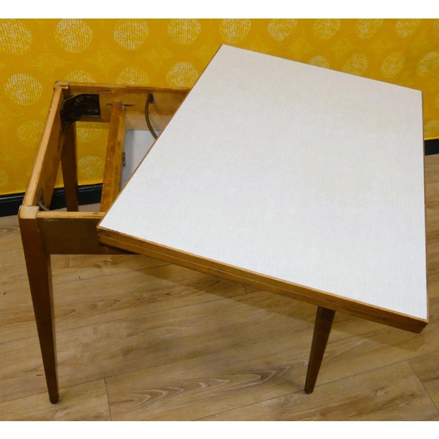 Wood Folding Rotating Kitchen Table with Drawer, 1950s For Sale - Image 7 of 12