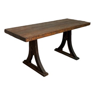 Industrial Rustic Chestnut Table, 1900s For Sale