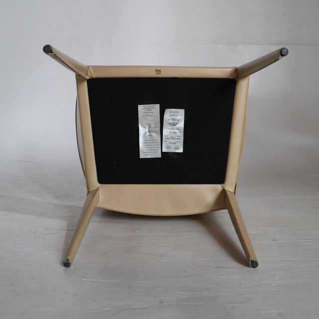 1990s Bottega Leather Chair by Renzo Fauciglietti and Graziella Bianchi for Frag For Sale - Image 9 of 13