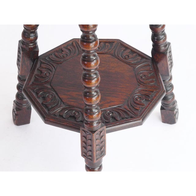 Wood Antique Wooden Side Table with Bobbin Legs, 1920s For Sale - Image 7 of 9