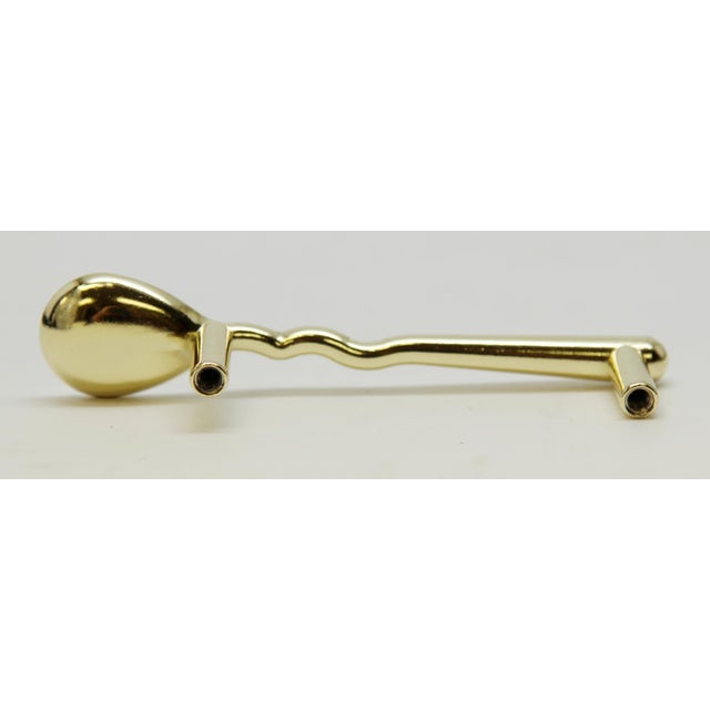 Set of 10 Polished Brass Spoon Shaped Cabinet Pulls For Sale - Image 4 of 4