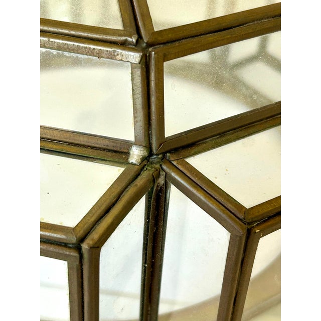 Metal Octagon Leaded Glass Ceiling Light Shade For Sale - Image 7 of 7