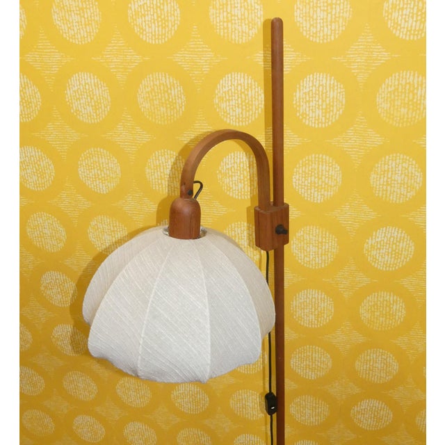 Wood Danish Teak Arc Lamp Floor Lamp from Domus, 1970s For Sale - Image 7 of 9