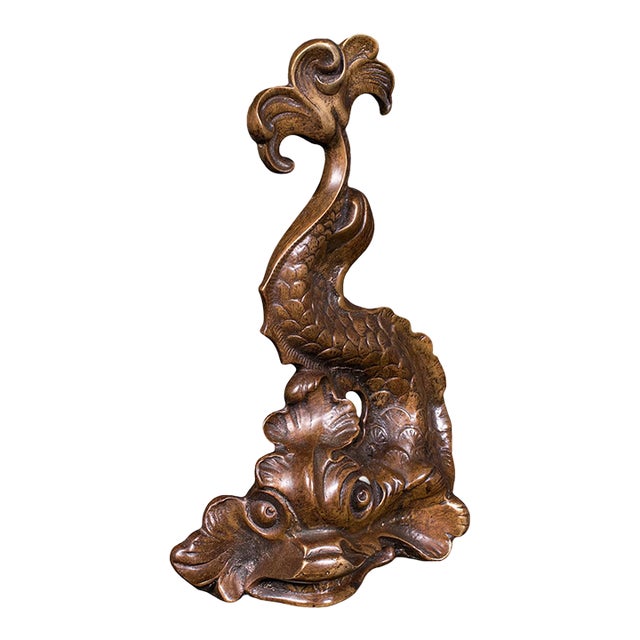 Antique Mythical Dolphin Doorstop, English, Bronze Door Keeper, Regency, c.1820 For Sale