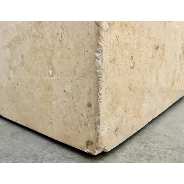 Postmodern Travertine Pedestal From 80's For Sale - Image 9 of 9