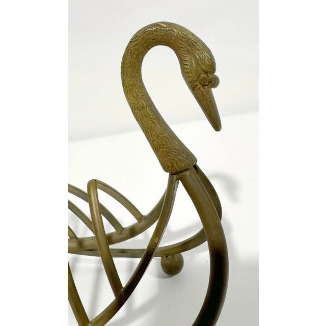 Metal Vintage Swan Letter Holder For Sale - Image 7 of 7