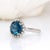 2010s Rossana 14k White Gold London Blue Topaz Diamond Ring | Round 10mm, Size 6.75 For Sale - Image 5 of 8