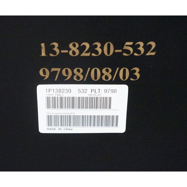 Ethan Allen Asian Inspired Faux Bamboo Black and Gold 35" Accent End Table / Serving Tray 13-8230 For Sale - Image 9 of 9