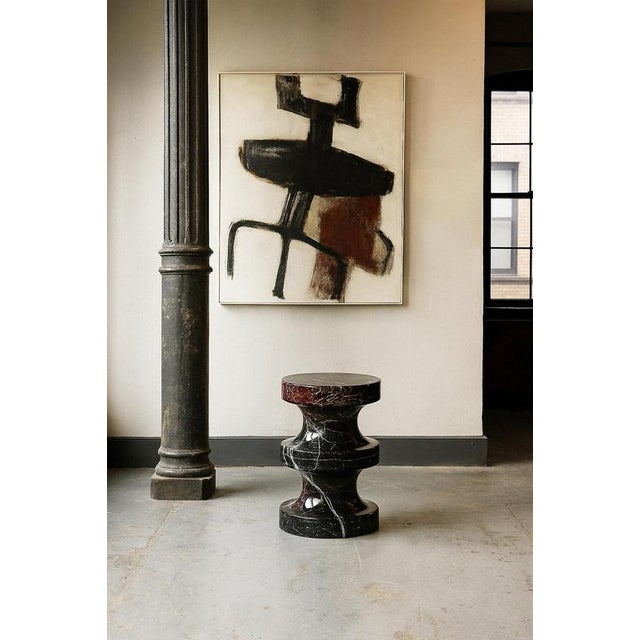 Stone Spira Rosso Levanto Stool by Etamorph For Sale - Image 7 of 9