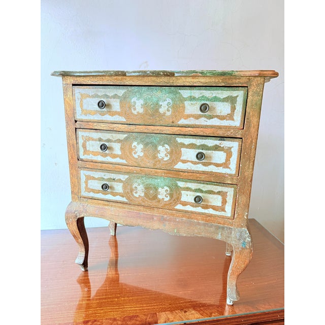 19th Century Italian Florentine Miniature Painted Chest of Drawers For Sale - Image 10 of 10