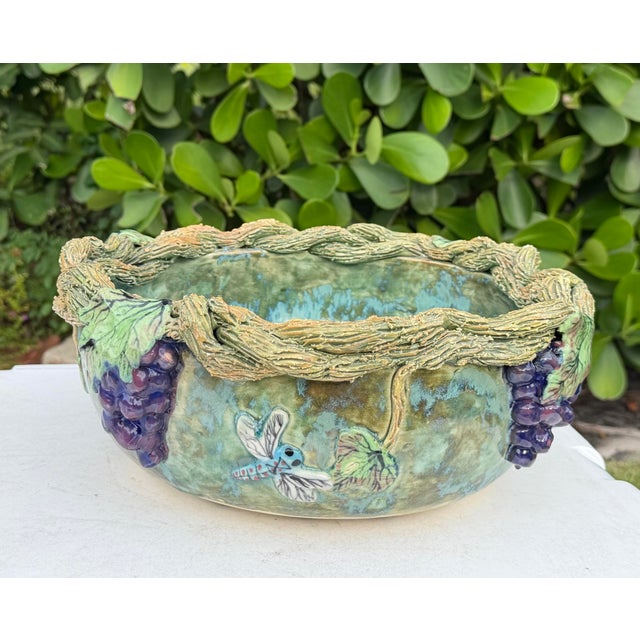Vintage Mexican Folk Art Dragonfly Bowl For Sale - Image 9 of 12