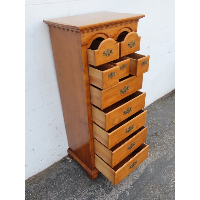 Pier Cabinet Solid Maple Distressed Tall Narrow Lingerie Jewelry Chest 6243 For Sale - Image 13 of 16