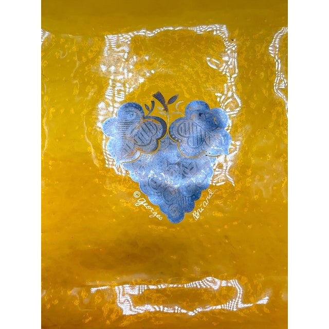 Mid-Century Modern Mid 20th Century Georges Briard Slumped Amber Glass Fruit Tray, Signed For Sale - Image 3 of 4