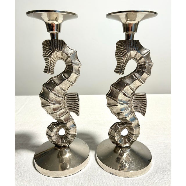 MCM Andrea by Sadek Silverplate Seahorse Candlestick Holders - A 4 Piece Set For Sale In Naples, FL - Image 6 of 9