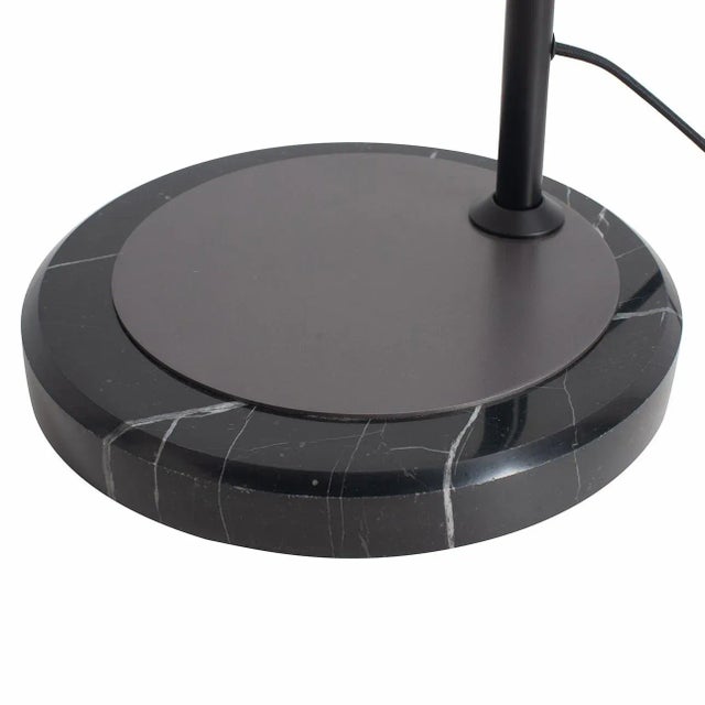 Black Roswell Floor Lamp - Matte Black Finish, Handcrafted Shinpuru-Sa Linen-Cotton Shade, Black Marble Base, Dimmer For Sale - Image 8 of 12