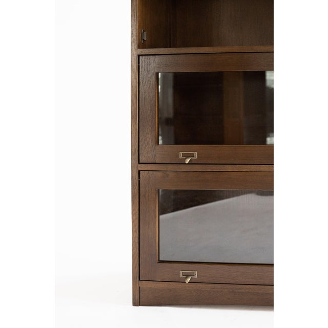 2020s Mission Quarter Sawn Oak 4 Stack Barrister Bookcase - Walnut For Sale - Image 5 of 10