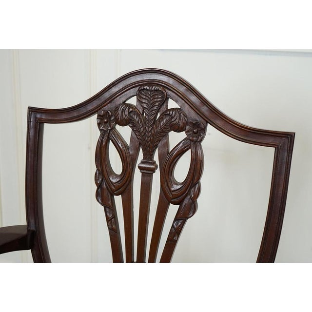 Set of Victorian Hepplewhite Carver Hallway Side Chairs For Sale - Image 9 of 18