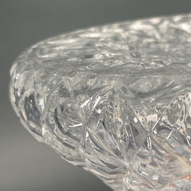 Vintage Diamond & Flower Pattern Pressed Glass Ship Decanter With Stopper For Sale In New York - Image 6 of 12