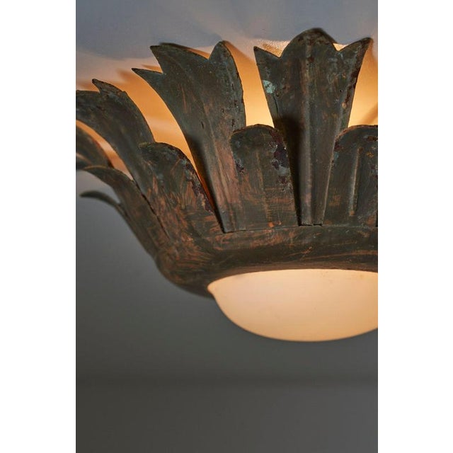 Sunflower Wall Light with Textured Glass Diffuser For Sale - Image 5 of 11