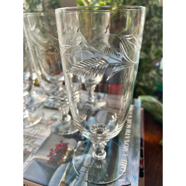 Mid 20th Century Mid to Late 20th Century Tiffin-Franciscan “Forever Yours” Etched Iced Tea Glasses- A Set of 6 For Sale - Image 5 of 7