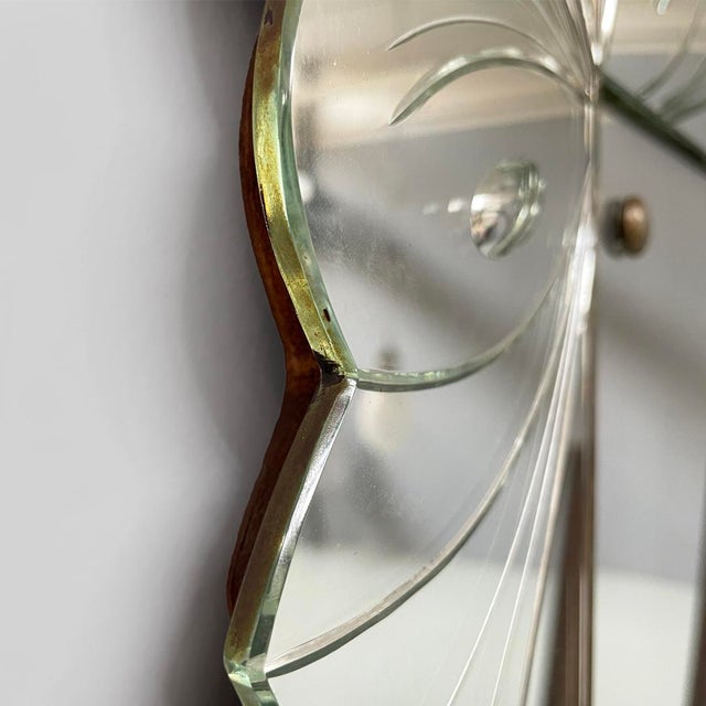 Italian Art Deco Mirror by Luigi Brusotti for La Permanente Mobili, 1940s For Sale - Image 12 of 15