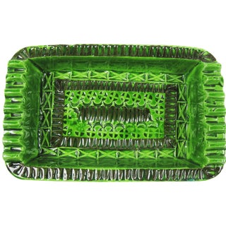 Signed Green Bitossi Soap Dish Ashtray For Sale
