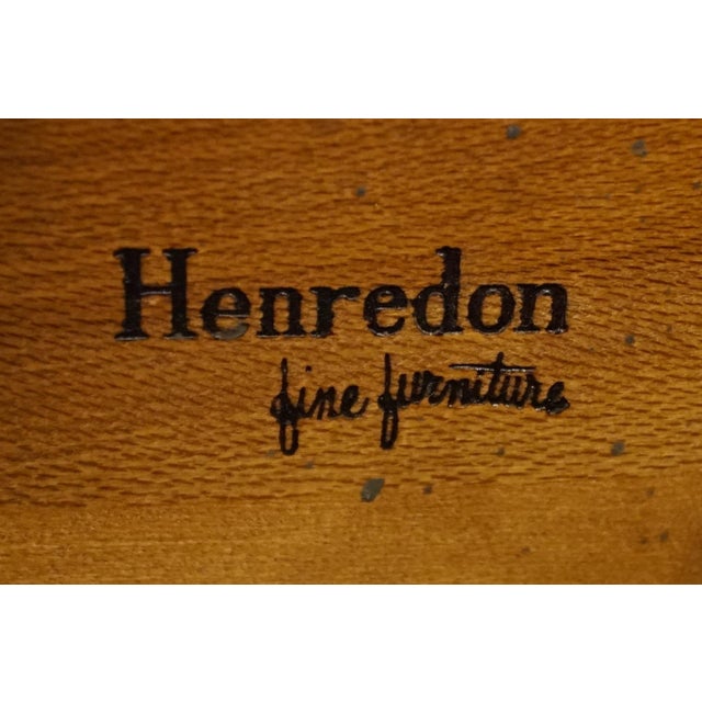 Late 20th Century Henredon Furniture Solid Walnut Traditional Style 70" Breakfront Buffet Credenza 7320-21 - Bordeaux Finish For Sale - Image 9 of 15