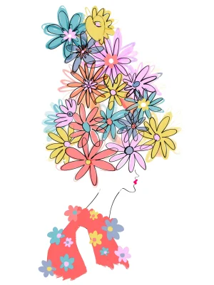 Pastel Fleur Chapeau Print by Annie Naranian