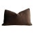 Dark Brown Wool Lumbar Pillow 12" X 20" With Down Insert For Sale