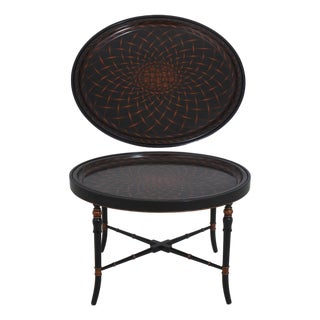 Regency Style Toleware Tray Top Coffee Table For Sale