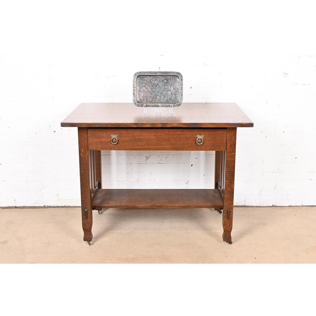 Joseph Heinrichs Arts and Crafts Hand Hammered Silverplate Drink Tray For Sale - Image 11 of 12