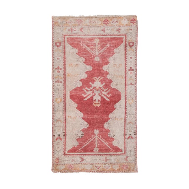 Vintage Muted Turkish Tan Rug Mat 1'8'' X 3'1'' For Sale - Image 11 of 11