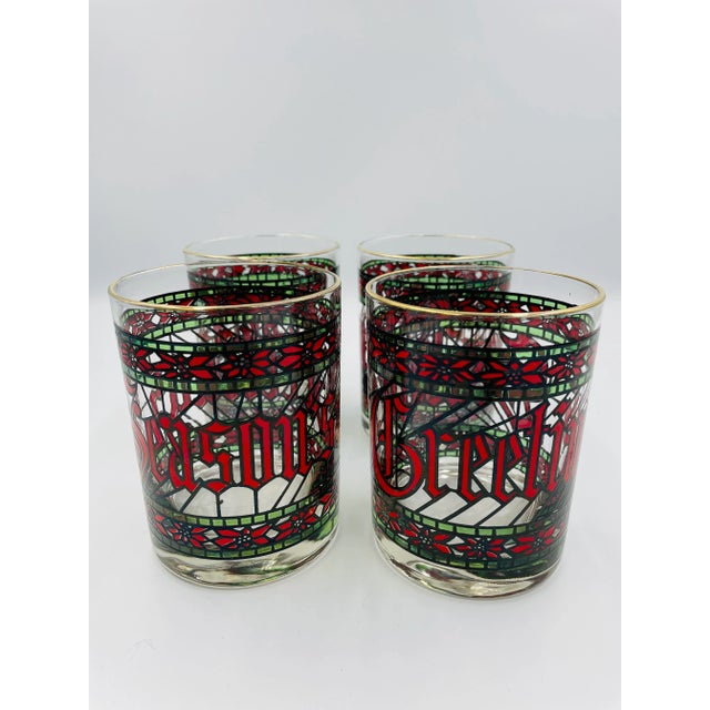 Vintage Mid Century Houze “Seasons Greetings” Lowball Glasses - Set of 4 For Sale - Image 4 of 11