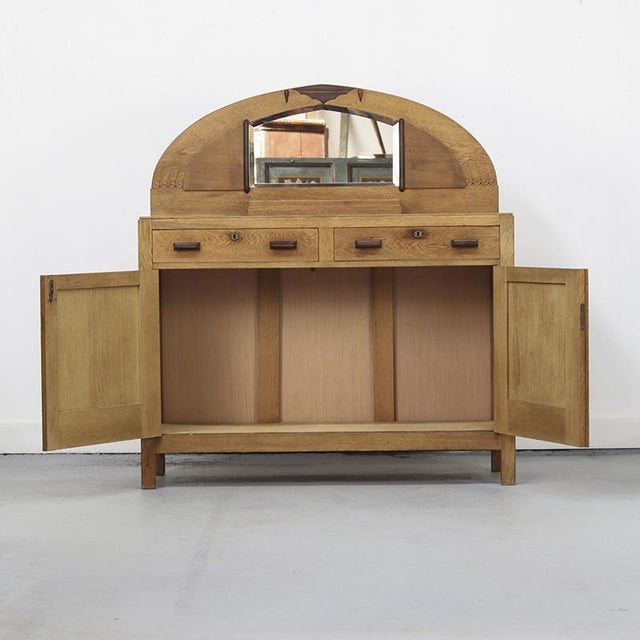 Wood Antique Oak Art-Deco Dresser For Sale - Image 7 of 13