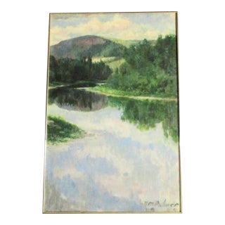 J M Palmer 1900 Landscape Arts and Crafts Oil Painting Dated 1900 For Sale