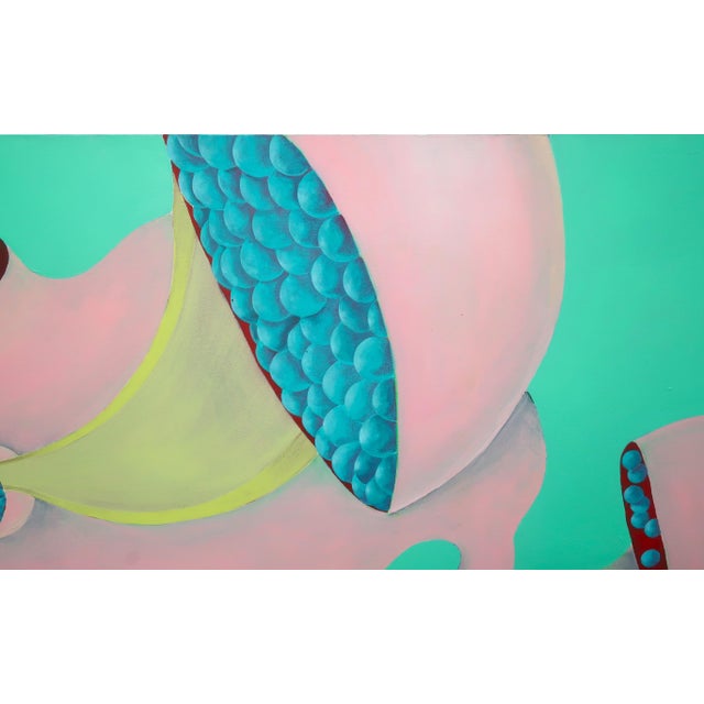 Outta-this-world! Large postmodern abstract acrylic painting that has an alien vibe…or maybe it’s botanicals…or maybe it’s...