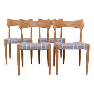 Danish Modern Oak Dining Chairs by Bernhard Pedersen & Son 1960s, Set of 4 For Sale