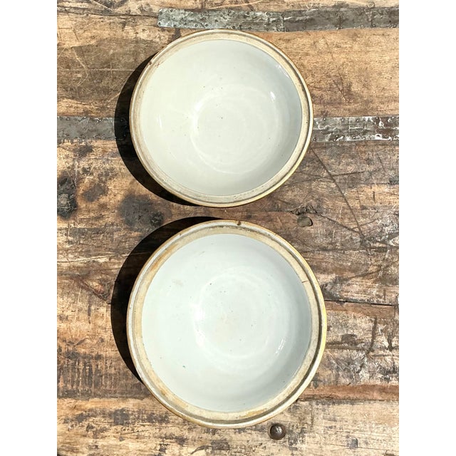 Vintage Asian Glazed Ceramic Bowls - A Pair For Sale - Image 4 of 12