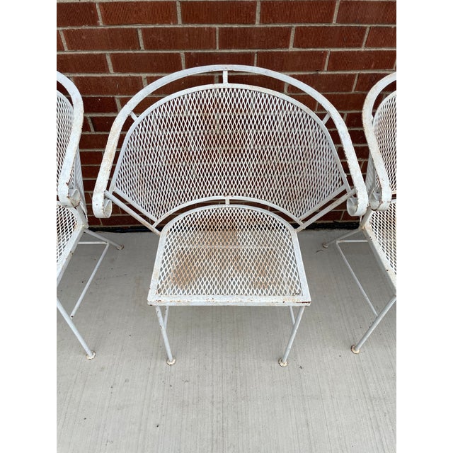1960s Set of 4 Attributed Woodard Salterini MCM Barrel Back Patio Dining Chairs For Sale In Chicago - Image 6 of 11