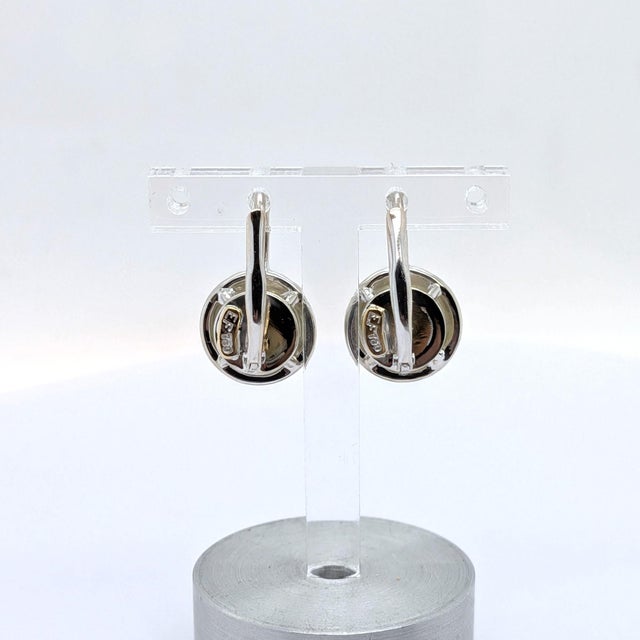 18k White Gold With Natural Round Vivid Fancy Yellow Diamond Drop Earrings, Pair For Sale - Image 11 of 11