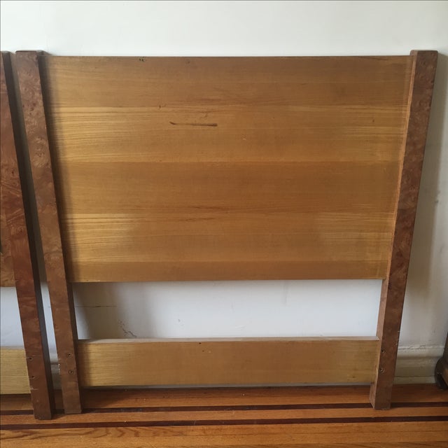 Greek Key Inlay Burl Twin Headboards A Pair Chairish