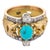 Art Nouveau 1910s Art Nouveau Turquoise Diamond 18k Yellow Gold Dragon Band, Size 7.5 For Sale - Image 3 of 6