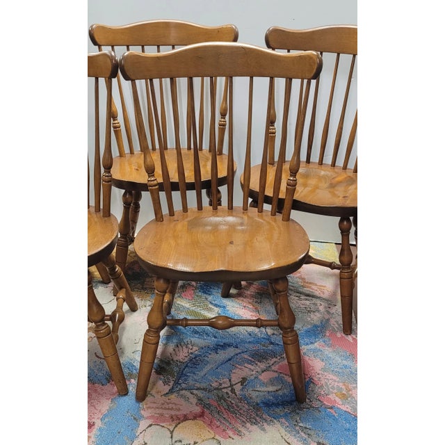 5 S Bent Brothers Colonial Pine Windsor Chairs For Sale - Image 9 of 10