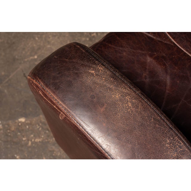 Mid 20th Century Art Deco Leather Club Chair and Ottoman by Legacy Leather For Sale - Image 11 of 15