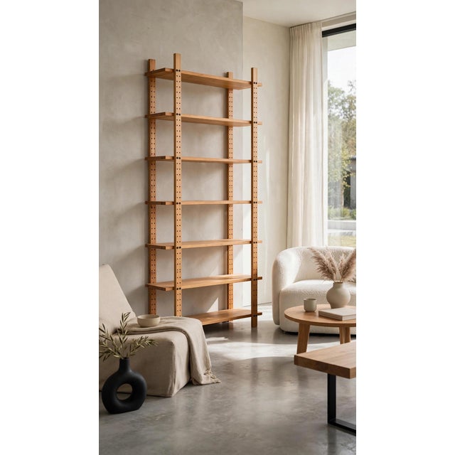 Tan Large Vintage Wooden Bookcase, 1970s For Sale - Image 8 of 8