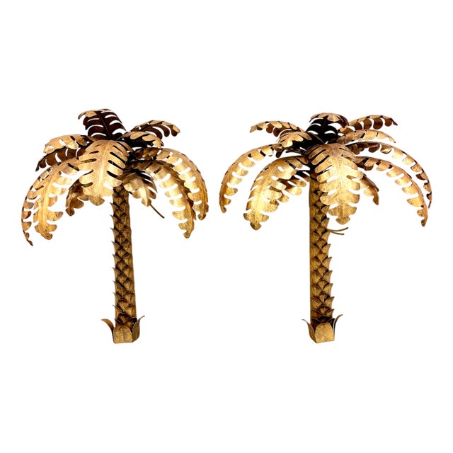 Palm Tree Wall Sconces, 1970s, Set of 2 For Sale