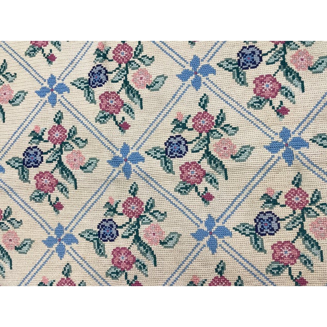 Textile Vintage European Needle Point Rug, as Is For Sale - Image 7 of 10