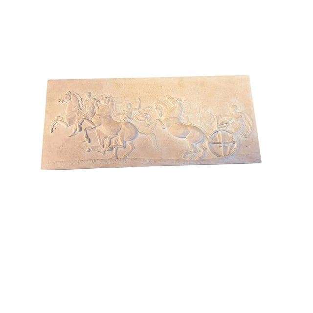 Greek Plaster Frieze with Chariot Driver and Horses Competing in Aphobates Contest, Athens, 1960s For Sale - Image 4 of 13