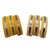 Set of 6 bright yellow drawer/door pull knobs, each with a chrome strip down the center. Complete your period kitchen...