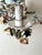 Italian Florentine Tole Flower Chandelier in Gilt Iron, 1950 For Sale - Image 10 of 18